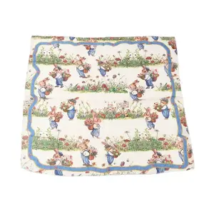 Polyester Rabbit Garden Print Square Scarf Silk Bandana