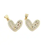 Brass Pave Clear Cubic Zirconia Pendants