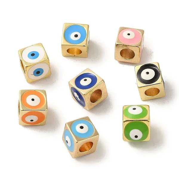 Brass Enamel European Beads