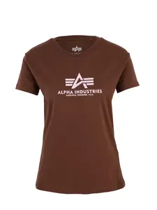 ALPHA INDUSTRIES Tričko  hnedá / ružová