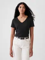 GAP Tričko organic vintage v-neck - Dámské