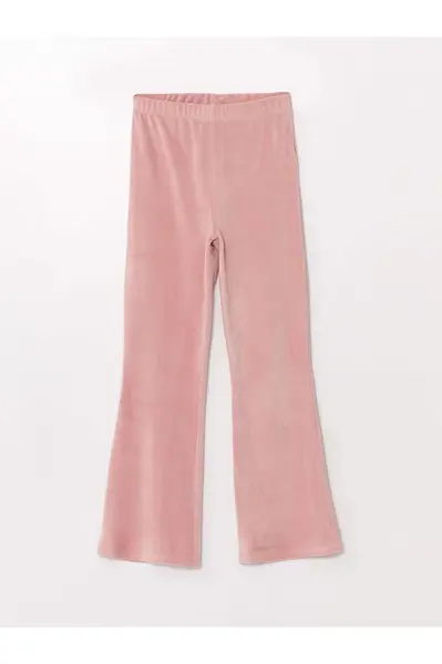 LC Waikiki Basic Corduroy Girl's Sweatpants with Elastic Waist.