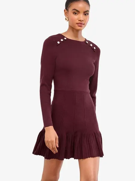 Lipsy Pletené šaty  burgundská