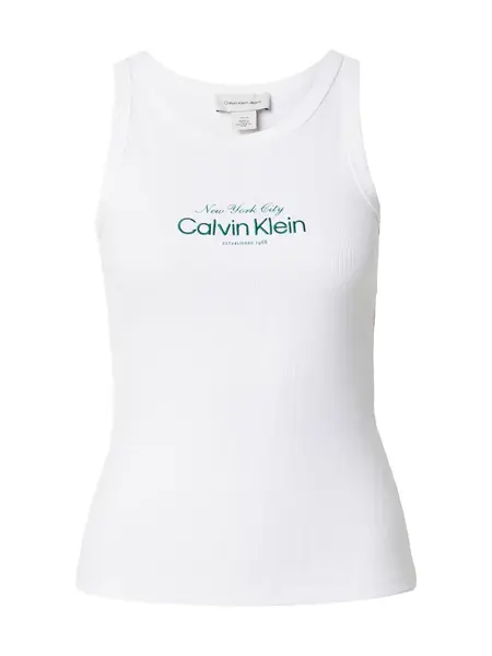 Calvin Klein Jeans Top  tmavozelená / biela