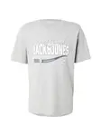 JACK & JONES Tričko  sivá melírovaná / čierna / biela