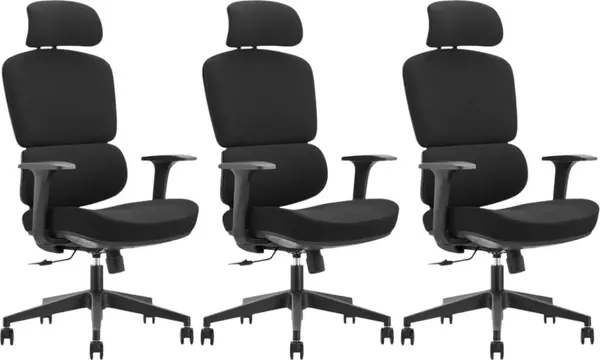 MERCURY 3PACK Ergonomická kancelářská židle DAKOTA BLACK, černá (3 ks)