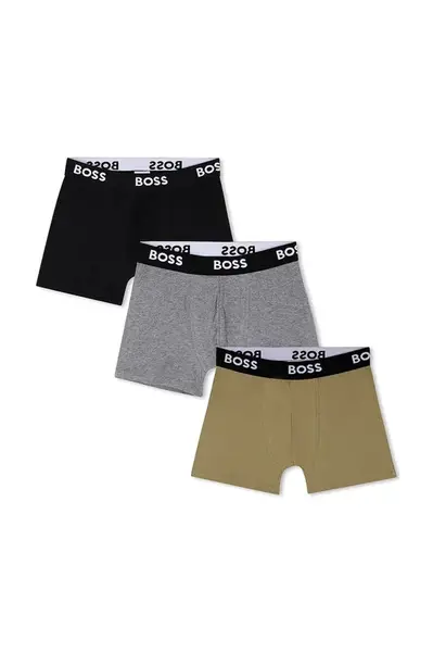 BOSS priliehavé boxerky detské s bavlnou 3-pak