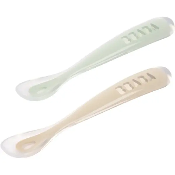 Beaba Silicone Spoon Set lžička s pouzdrem Clay 4m+ 2 ks