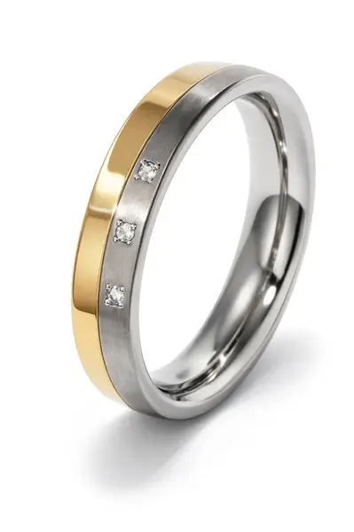 Boccia Titanium Snubný titánový prsteň s diamantmi 0129-04 48 mm