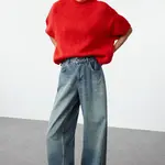 Trendyol Red Wide Pattern Soft Texture Knitted Sweater