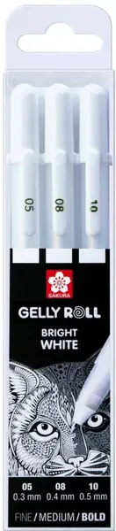 Sakura Sada Basic White Gel Pen 3 ks