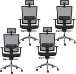 MERCURY 4PACK Ergonomická kancelářská židle WINDY černá, vysoké postavy (4 ks)