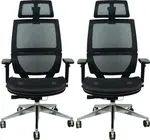MERCURY 2PACK Ergonomická kancelárska stolička TAURUS JNS-426A, čierna (2 ks)