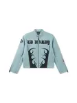 Ed Hardy Prechodná bunda ' Gothic Flames '  nebesky modrá / čierna