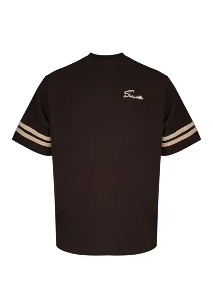 SikSilk Tričko 'Script'  koňaková / tmavohnedá