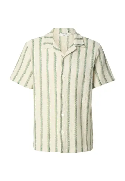 INDICODE JEANS Košeľa 'INGlutamin'  svetlobéžová / zelená