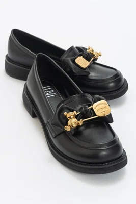 LuviShoes Arden dámské mokasíny s černou kůží