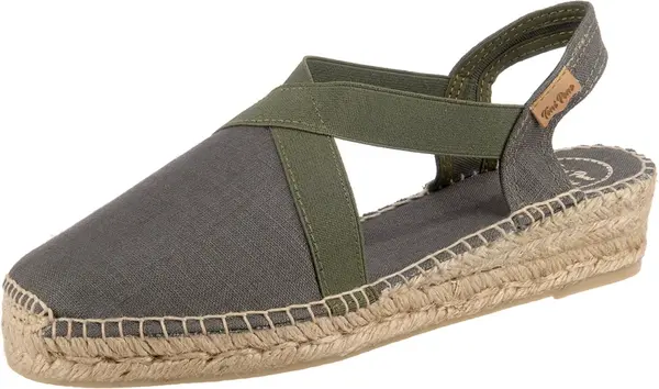 Toni Pons Espadrilky  sivá / tmavozelená