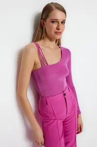 Trendyol Lilac Knitted Snap fastener Body