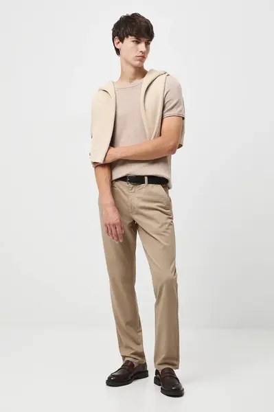 Kalhoty Medicine pánské, béžová barva