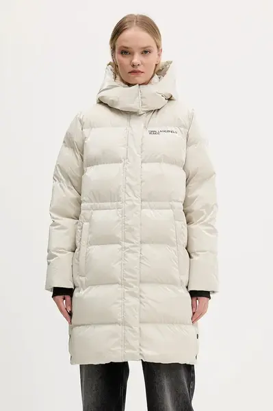 Bunda Karl Lagerfeld Jeans béžová barva, zimní, A4W15059