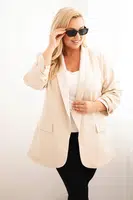Kesi Włoski Dámska elegantná bunda Plus Size béžová