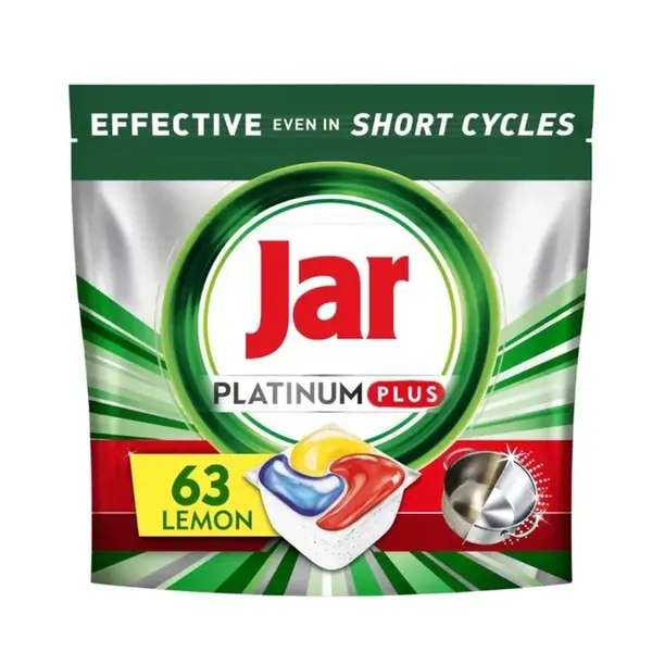 Jar Platinum Plus All In One Kapsuly Do Umývačky Riadu, Citrón, 63 Kapsúl
