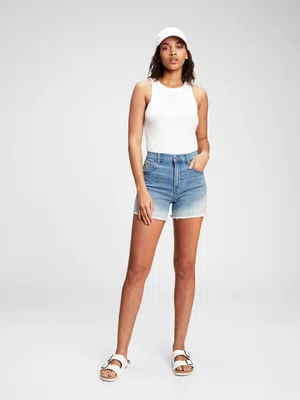 GAP Džínové kraťasy 4" high rise grange dip dye shorts - Dámské
