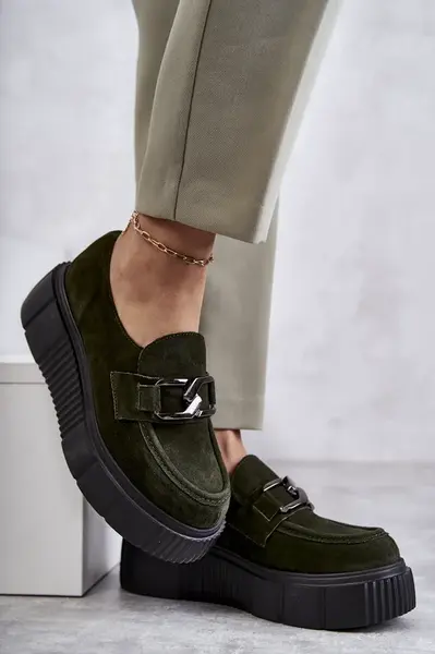 Boto Módne semišové topánky na platforme Khaki Lemar Marsol