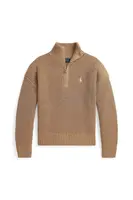 Dětský bavlněný svetr Polo Ralph Lauren hnědá barva, 313978868001