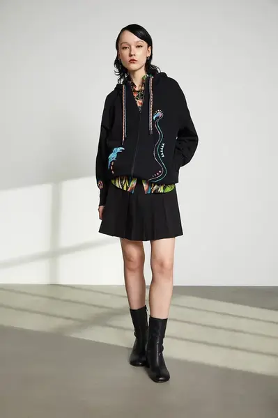 Mikina Medicine dámská, černá barva, s kapucí