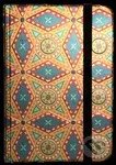 Zápisník s gumičkou 95x140 mm zlatooranžový ornament