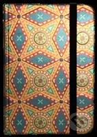 Zápisník s gumičkou 95x140 mm zlatooranžový ornament