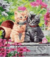 Diamantové malování - Koťata v zahradě (30x40cm)