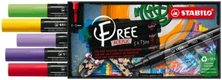 STABILO FREE Acrylic - T300 Okrúhly hrot 2-3mm - Vibrant