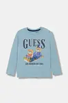 Dětské bavlněné tričko s dlouhým rukávem Guess
