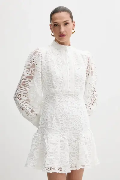 Šaty Bardot bílá barva, mini, 58421DB6