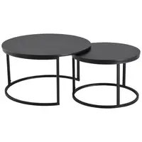 MID.YOU SADA KONFERENČNÍCH STOLKŮ, černá, kov, kompozitní dřevo, 80/60/45/42/80/60 cm