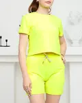 Resti Neon Yellow Women's Cotton Sports Sweat Set - Clothing
