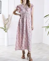 Resti Pink women's floral midi dress - Clothing