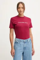 Bavlněné tričko Calvin Klein Jeans dámské, bílá barva, LV047C912G