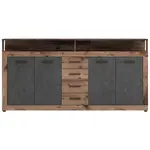 MID.YOU ŠIROKÁ KOMODA, antracitová, barva starého dubu, 190/96/32 cm