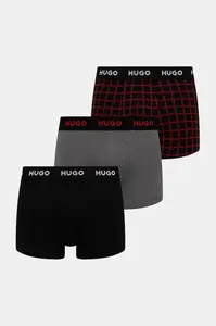HUGO boxerky pánské bavlněné s elastanem TRIPLET DESIGN 3-pack