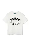 Dětské bavlněné tričko Kenzo Kids bílá barva, s potiskem, K61508