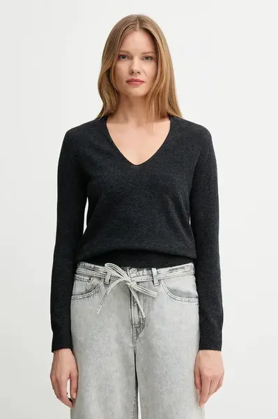 Vlněný svetr United Colors of Benetton dámský, šedá barva, 1002D401Y