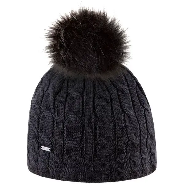 Kama ČIAPKA BAMBULE Čiapka s brmbolcom, čierna, veľkosť UNI