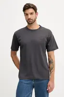 Bavlněné tričko Versace Jeans Couture pánské, šedá barva, s aplikací, 79GAHT06 CJ00T