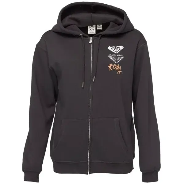 Roxy SURF STOKED ZIPPED BRUSHED Dámska mikina, čierna, veľkosť
