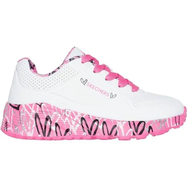 Skechers UNO LITE - LOVELY LUV Detská voľnočasová obuv, biela, veľkosť