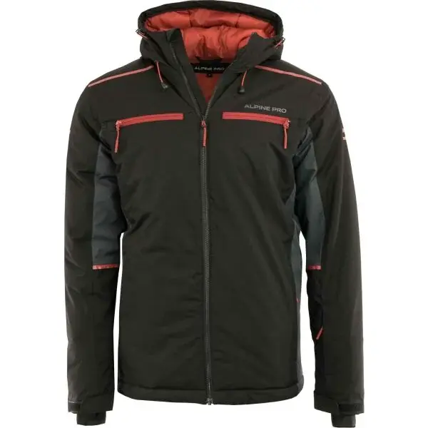 ALPINE PRO MOKER Pánska lyžiarska bunda, čierna, veľkosť
